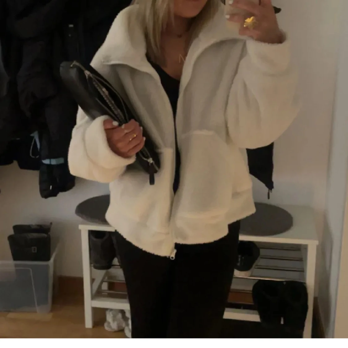 Vit teddyjacka