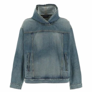 Balenciaga  - Balenciaga Winter 22 Denim hoodie/ pullover Look 52 from the 360 show Sz 1, fits oversized  Rrp 1700€
