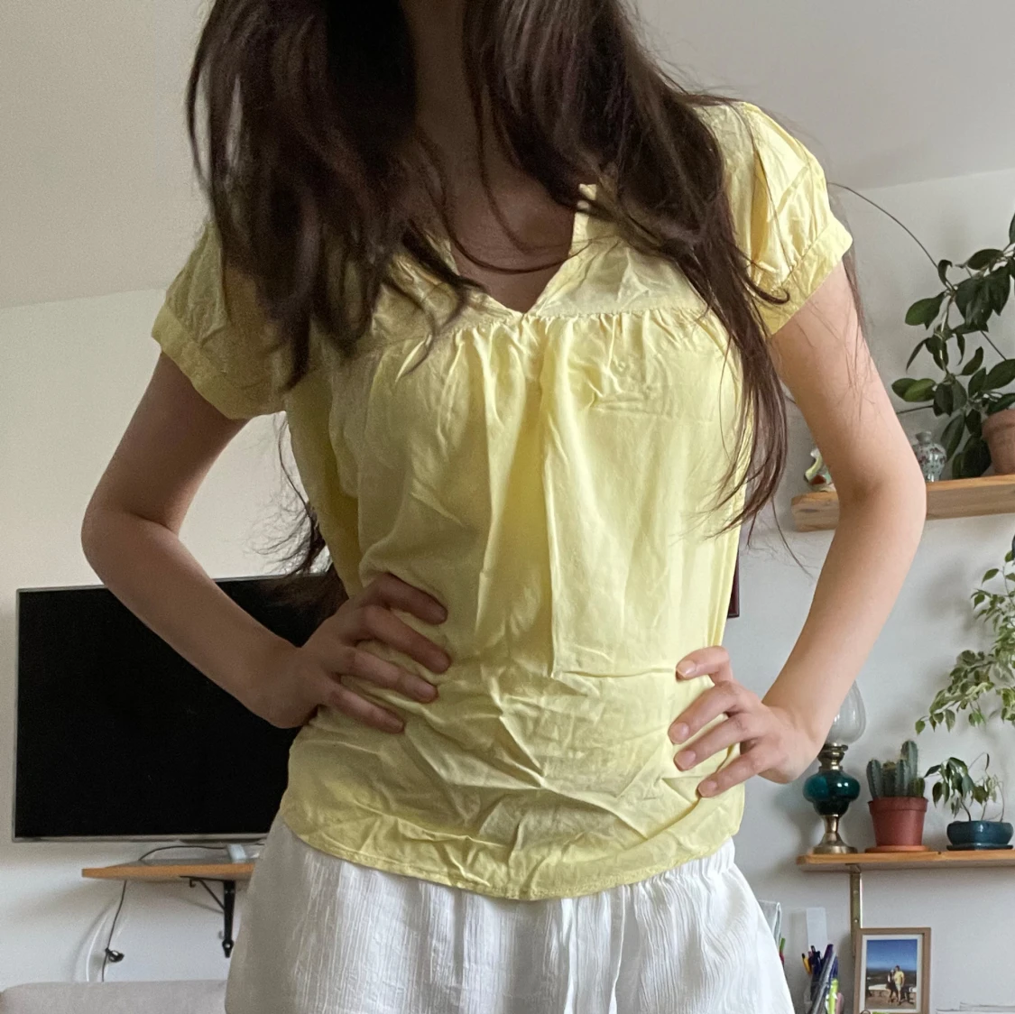 Gul tröja blus (S) - 90