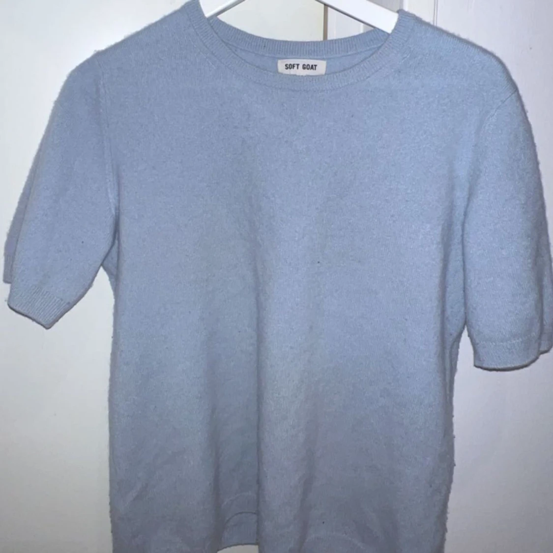 Soft Goat chashmere t-shirt ljusblå  - 91