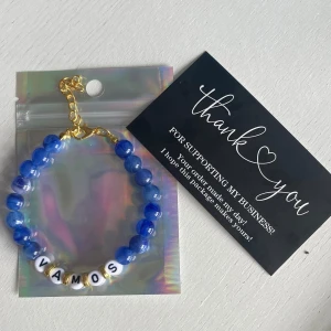 egen gjort armband  - egen beställning av kund tema blått💙, 20kr