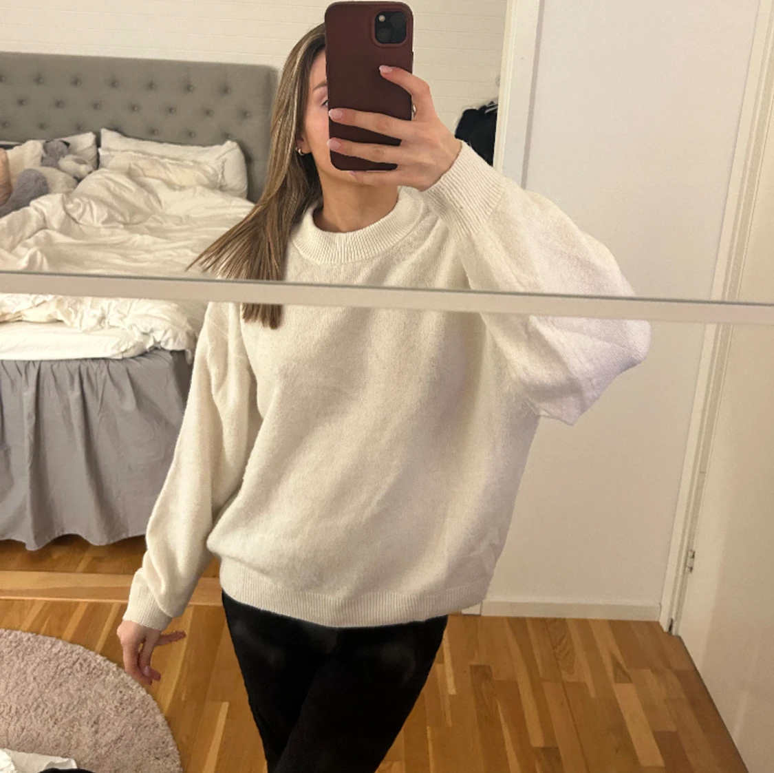 Vit stickad tröja hm - 91