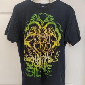 Svart tshirt  - Cool tshirt med tryck. Lite sliten vid kragen men det är bara snyggt på såna här tröjor