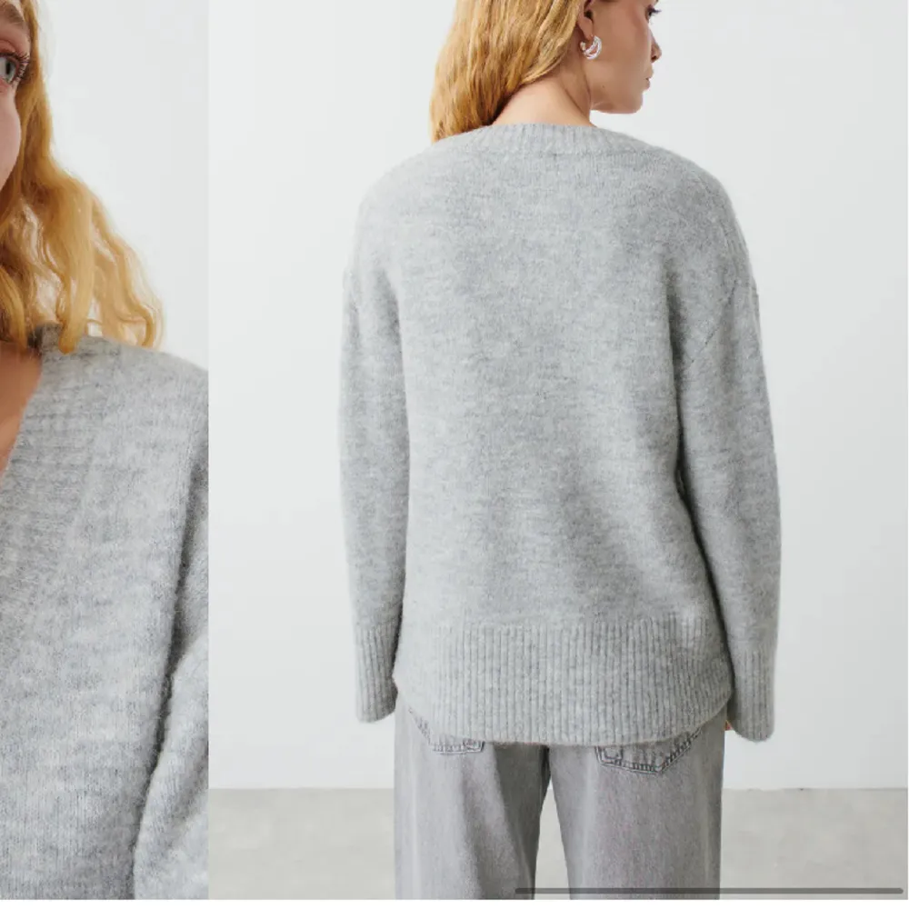 Säljer denna mysiga stickade tröja från Gina i färgen grå, alltså andra bilden. Tröjan är i ett bra skick och är supermysig, passar perfekt nu när det är vinter 💓 storlek S men slutsåld på hemsidan i storlek S . Stickat.