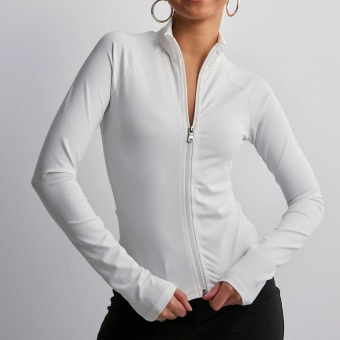 Vit långärmad tröja  - 90