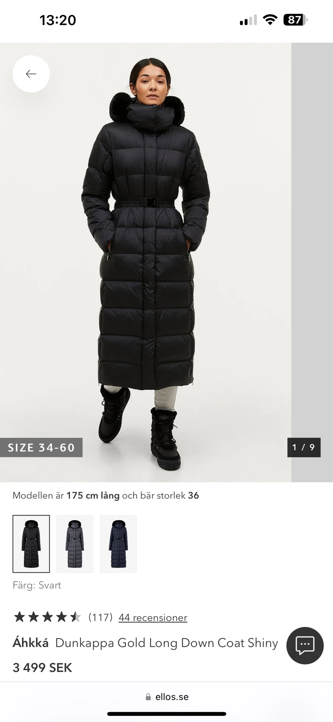 Áhkká dunkappa Gold long coat shiny  - 90