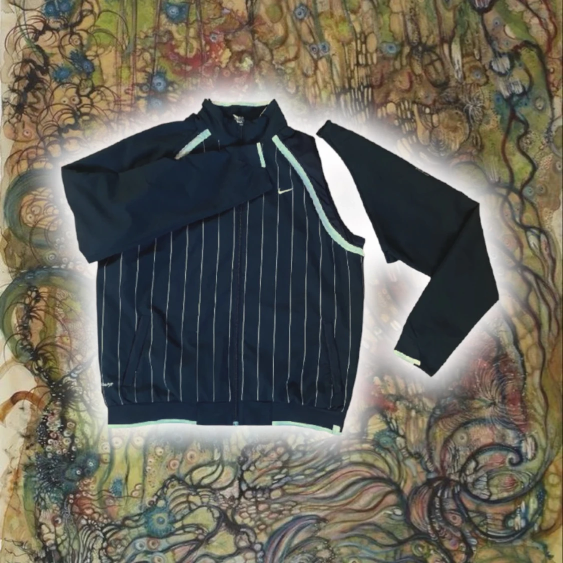 Svart randig Windbreaker  - 90