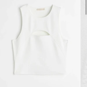 Vest top - H&M  - Topp från H&M i färgen vit. Har en öppning över bröstet. Köpt för 149kr säljer för 45kr.