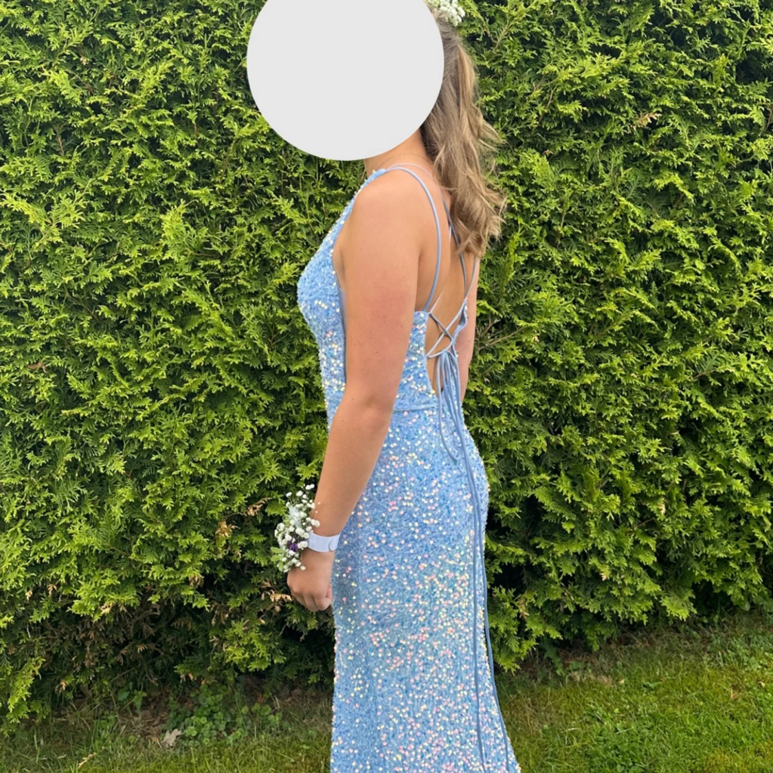 Ljusblå balklänning  - 90