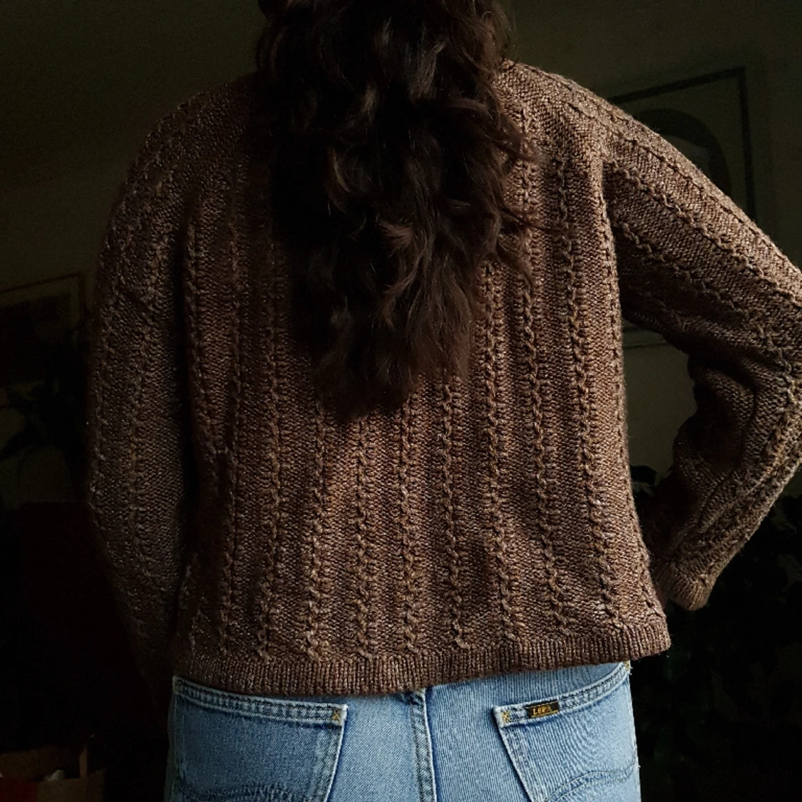 Vintage handstickad kofta - 90