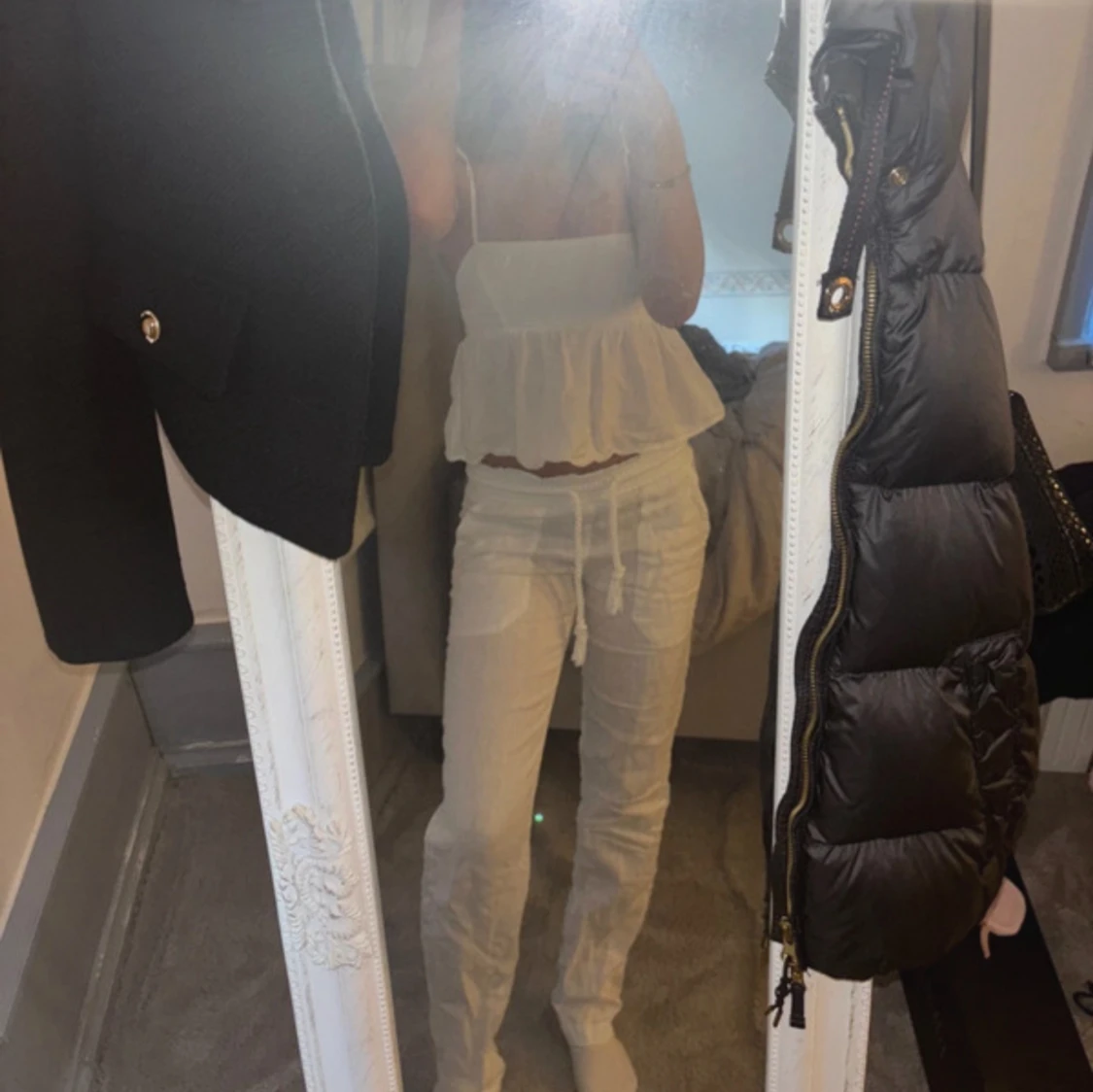 lågmidjade linnebyxor - 90