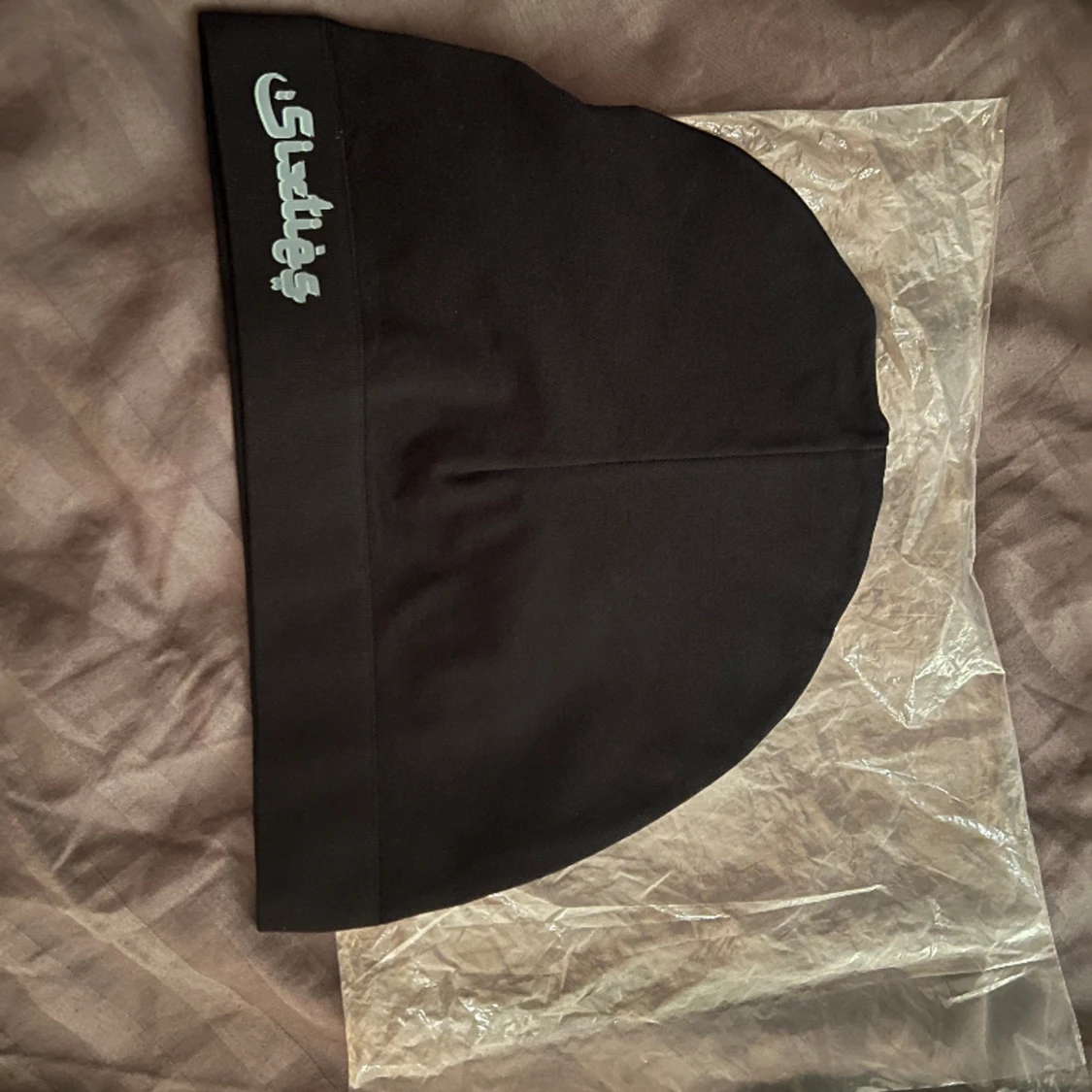 Sixties mössa ljus blå/svart vit/svart - 90