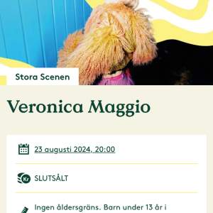 Söker efter en biljett till Veronica Maggio (Liseberg). Hör av er om ni säljer eller vet någon som gör det?