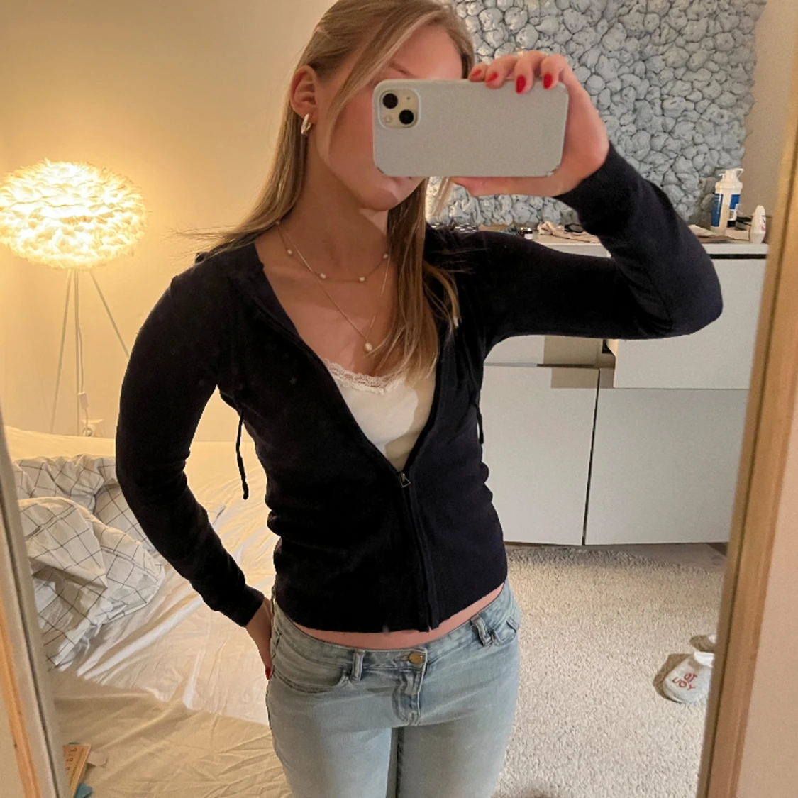 Soft goat liknande hoodie - 90