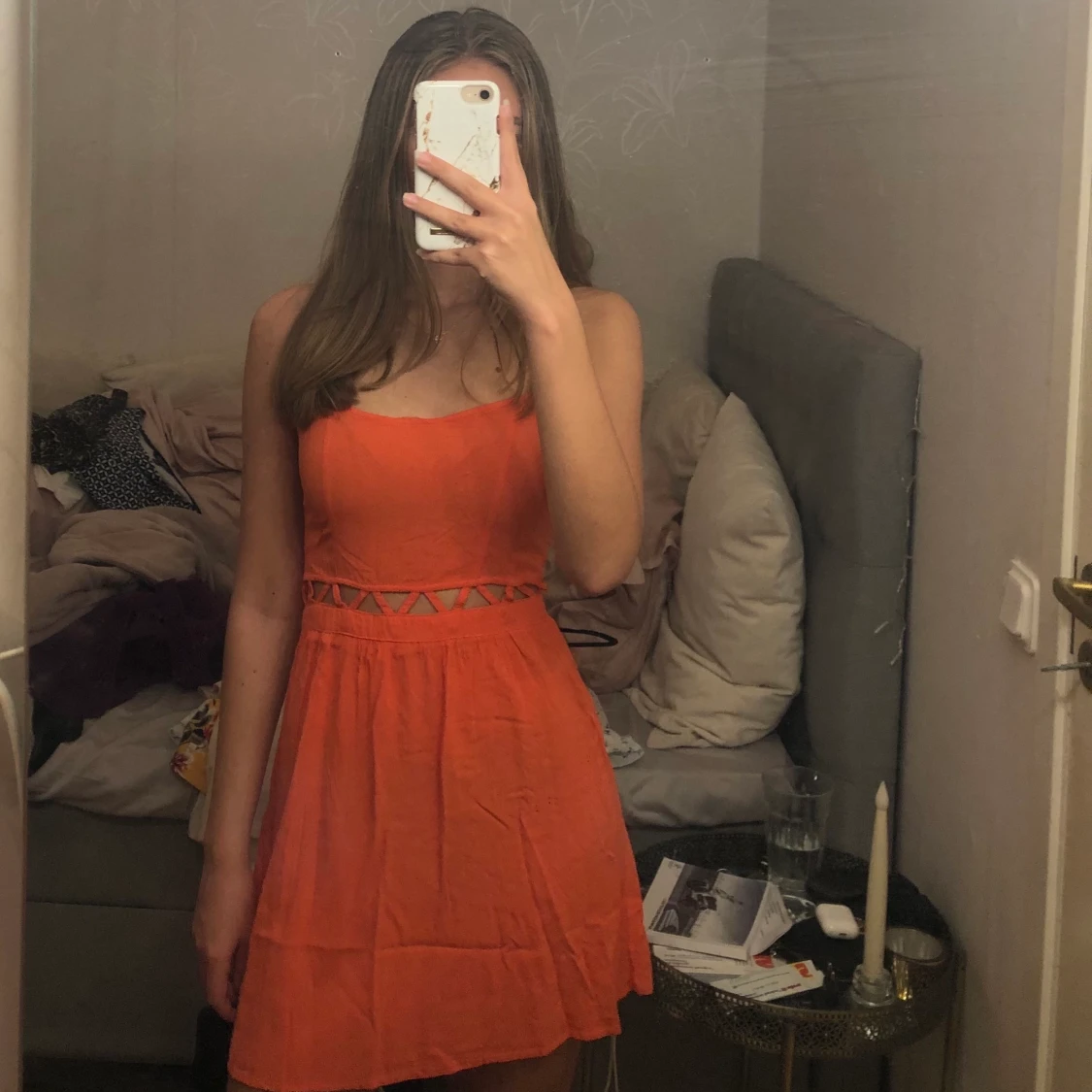 H&M orange klänning