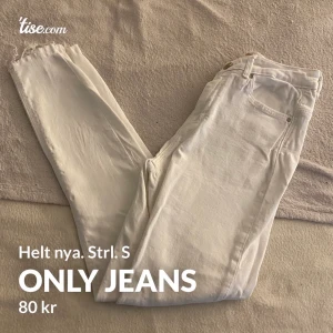 Only Jeans. Helt nya.  - Helt nya oanvända vita jeans från Only. Strl. S. 