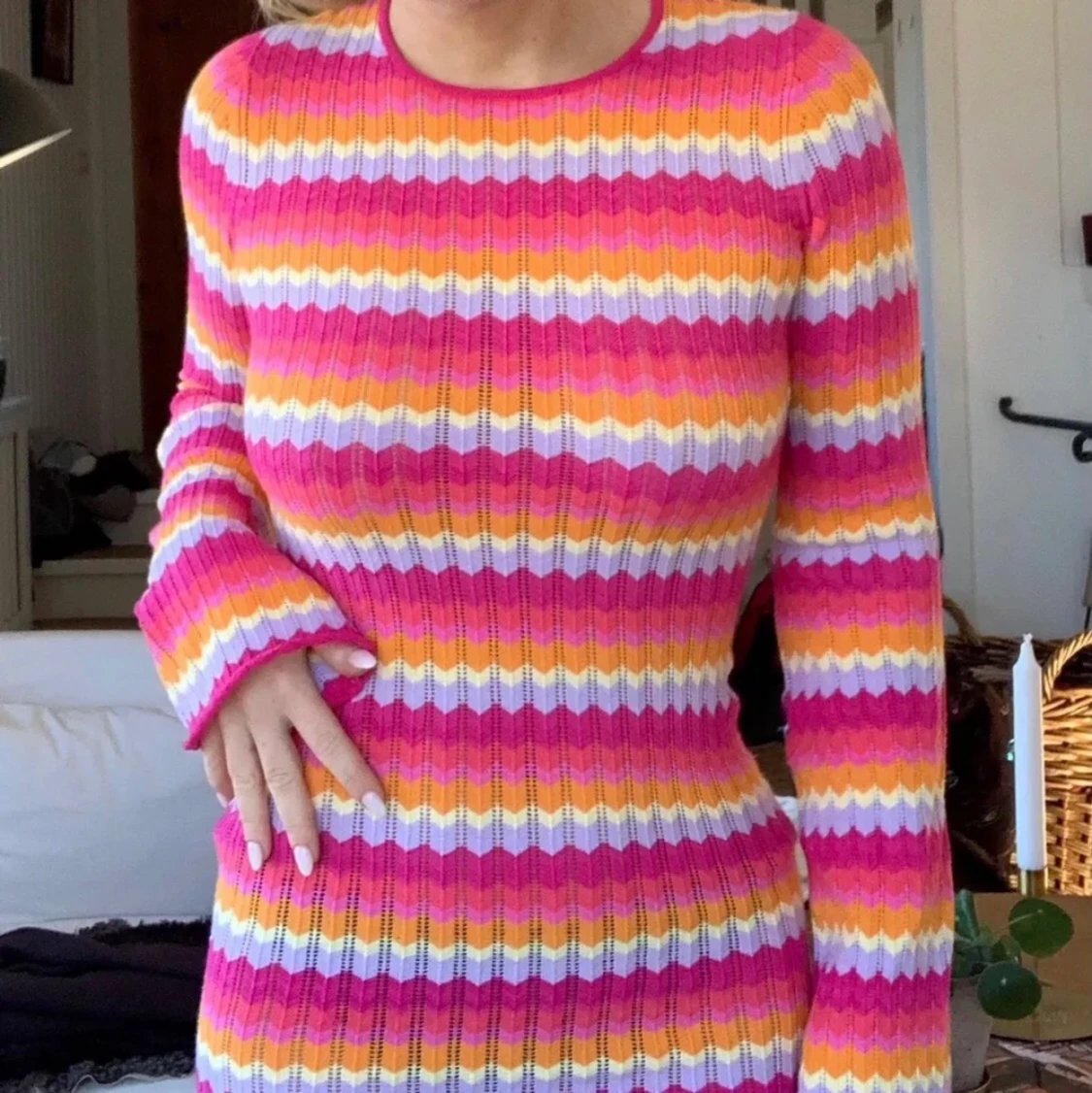 Stickad klänning slutsåld  - 90