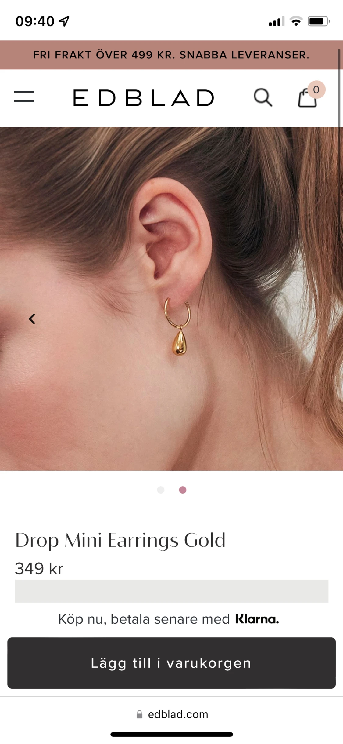 Edblad Drop Mini Earrings Gold