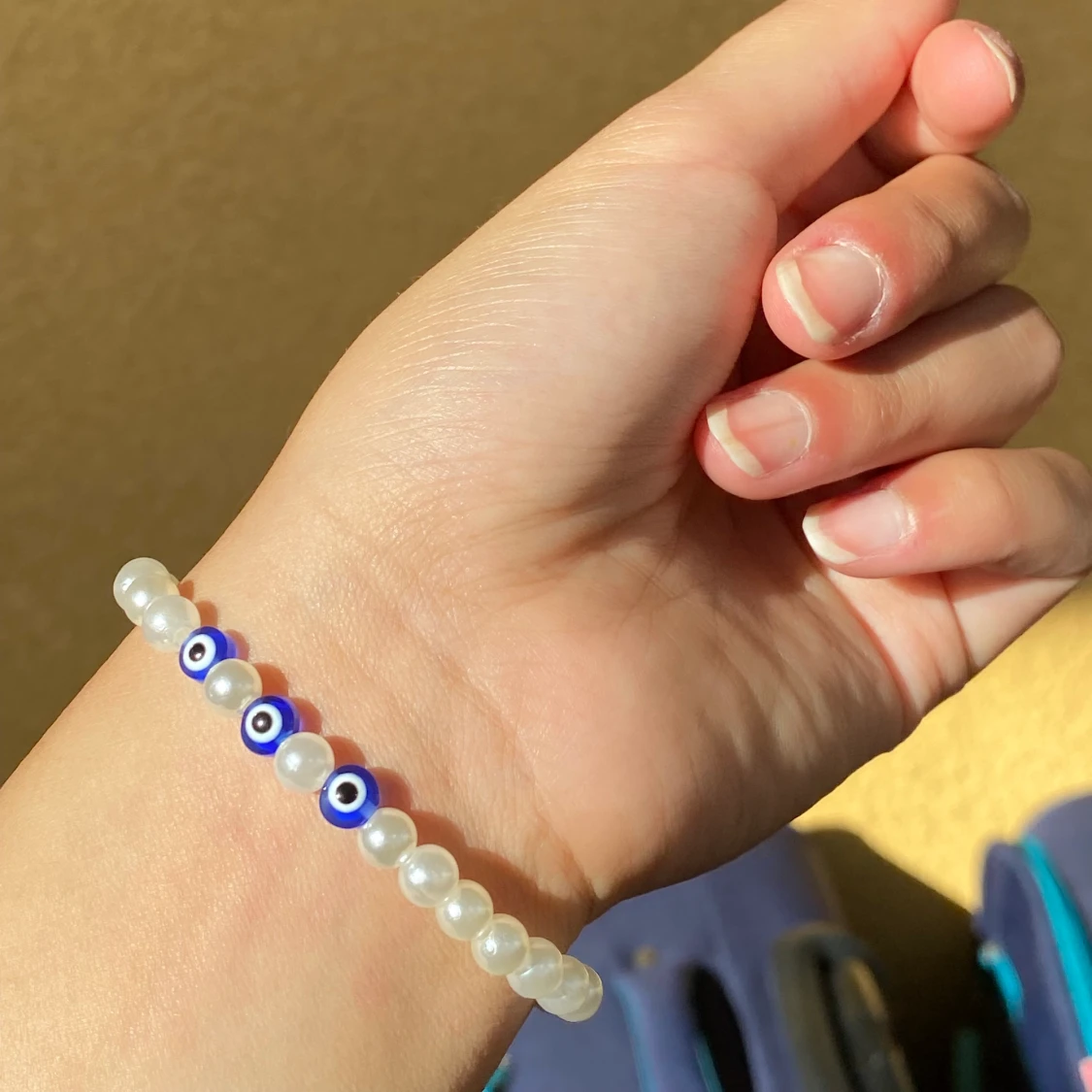 Mörk blått Evil eye pärlarmband🧿
