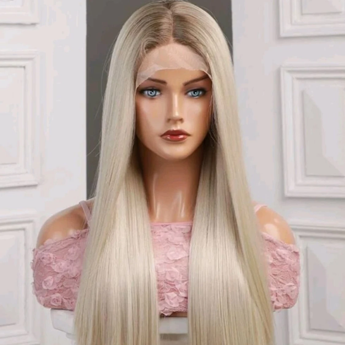 Helt ny tags lace syntet blond värmetålig 65cm babyhair