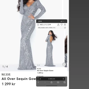 All over sequin gown dress - En mycket fin glittrig,grå Maxiklänning från Nelly. Storlek 36. Nyskick, aldrig använt endast testat. Passar bal, galor, bröllop. Nypris:1300 kr. Mitt pris: 850. Slutsåld på hemsidan. Priset kan disskuteras! 💗Dm för fler bilder. 