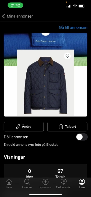 Ralp Lauren Jacka Herr Stl:M - Helt Ny jacka nypris 4200:-  Sälj för 2000:-