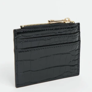 Liten korthållare - Liten svart krokodil mönstring plånbok. I utmärkt skick.