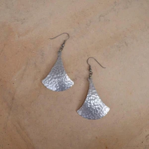 Vintage Silver Hand Hammered Earrings - Vintage Silver Earrings Made in Chile Sterling Silver