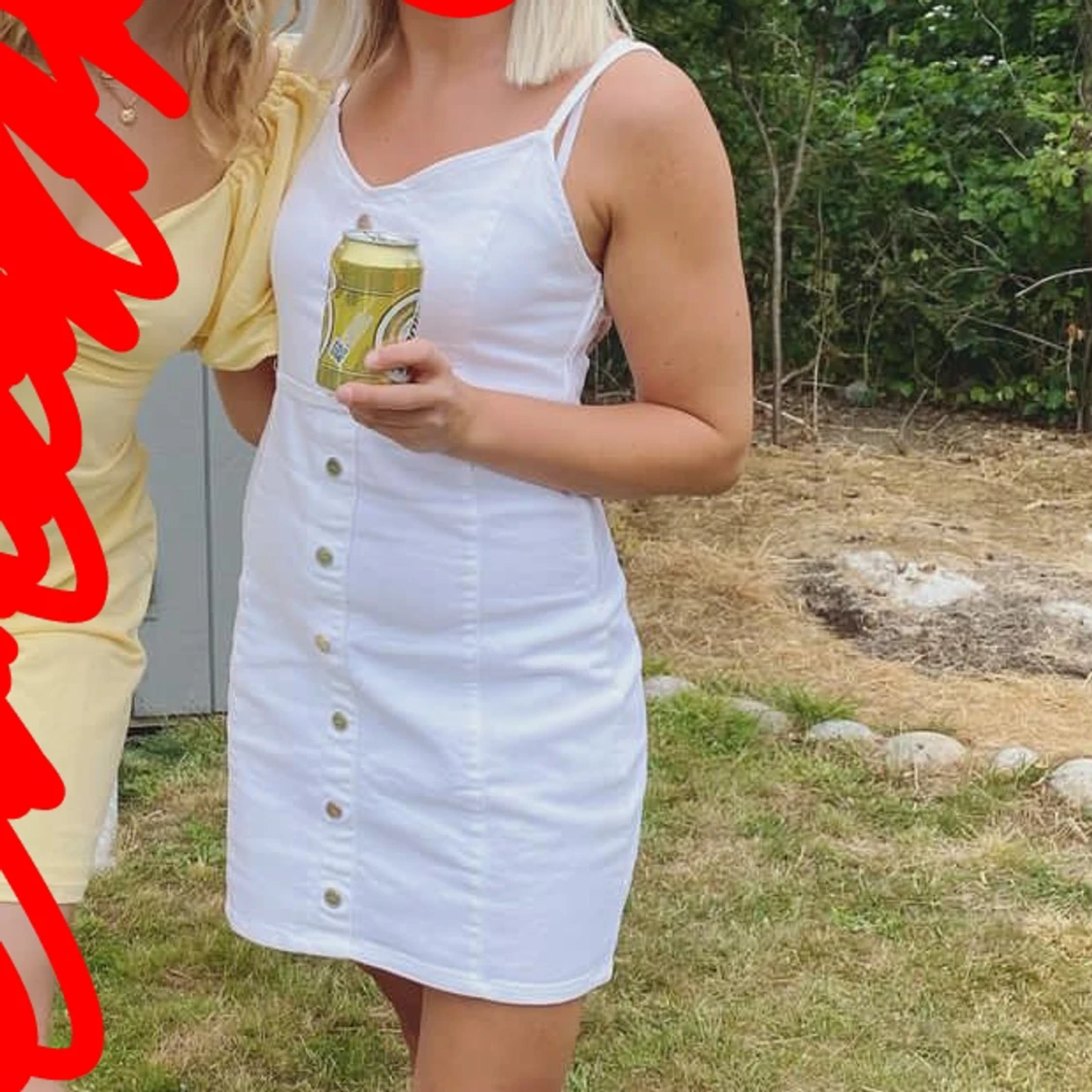 Vit jeansklänning  - 90