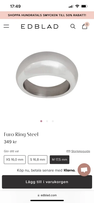Edblad ring - Edblad furo ring. Storlek 17,5 dvs M. Jättefin ring i silver, knappt använd eftersom jag använder guld oftast. Helt nyskick och skiner fint.🤍⭐️
