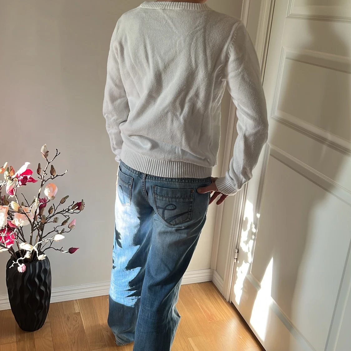 Stickad vit tröja från Vila - 90