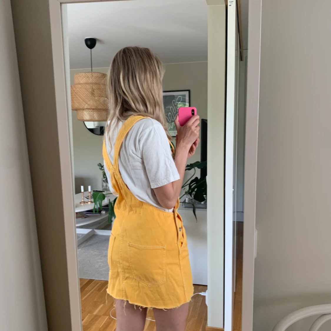 Hängselklänning i gul - 90