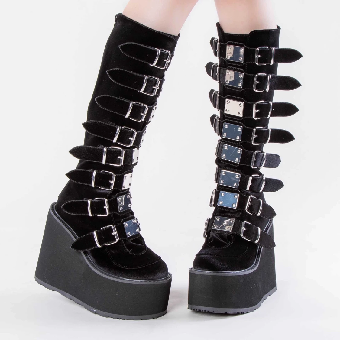 Demonia skor Black Velvet SWING-815, strl 36 - 91