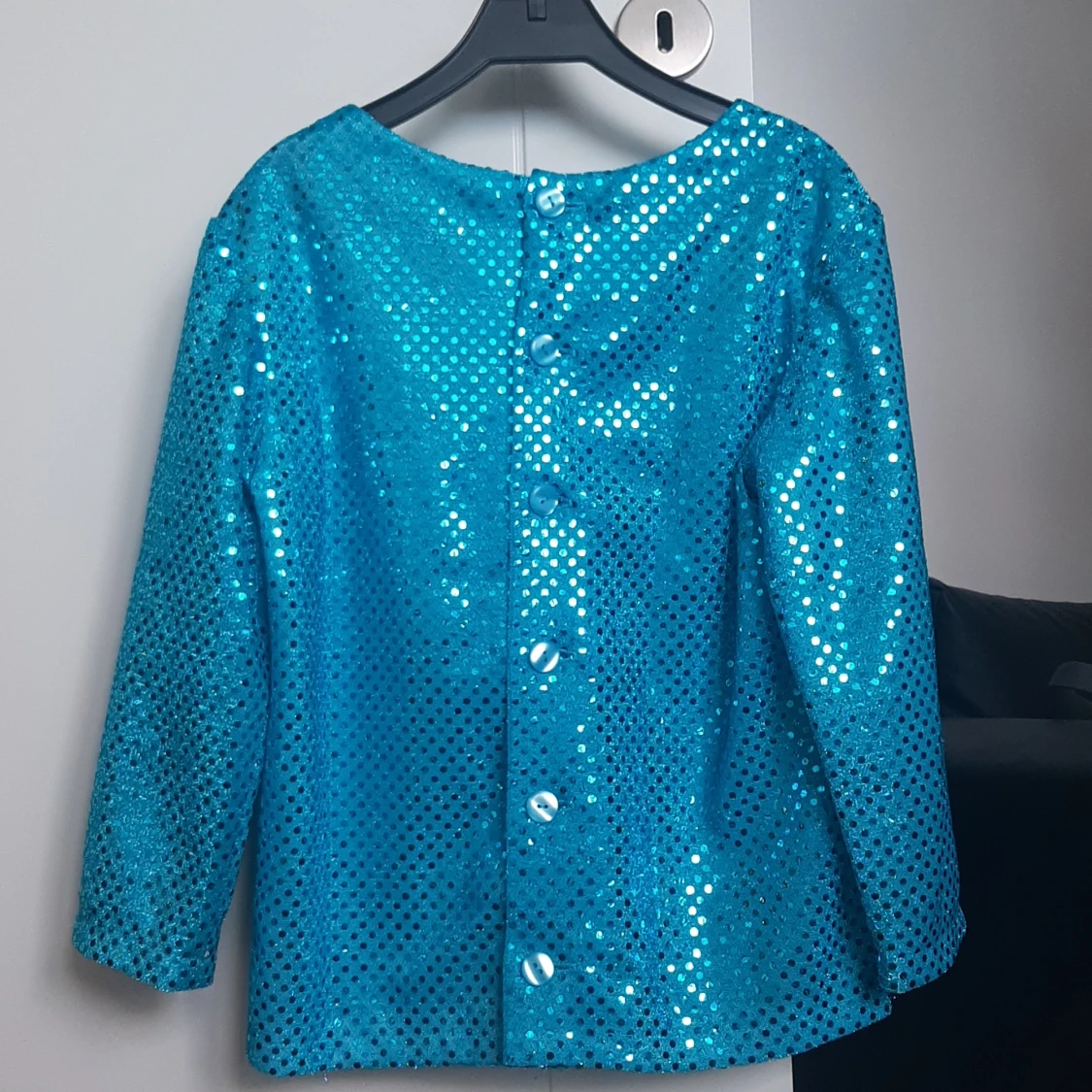 Blå glittring blus - 90