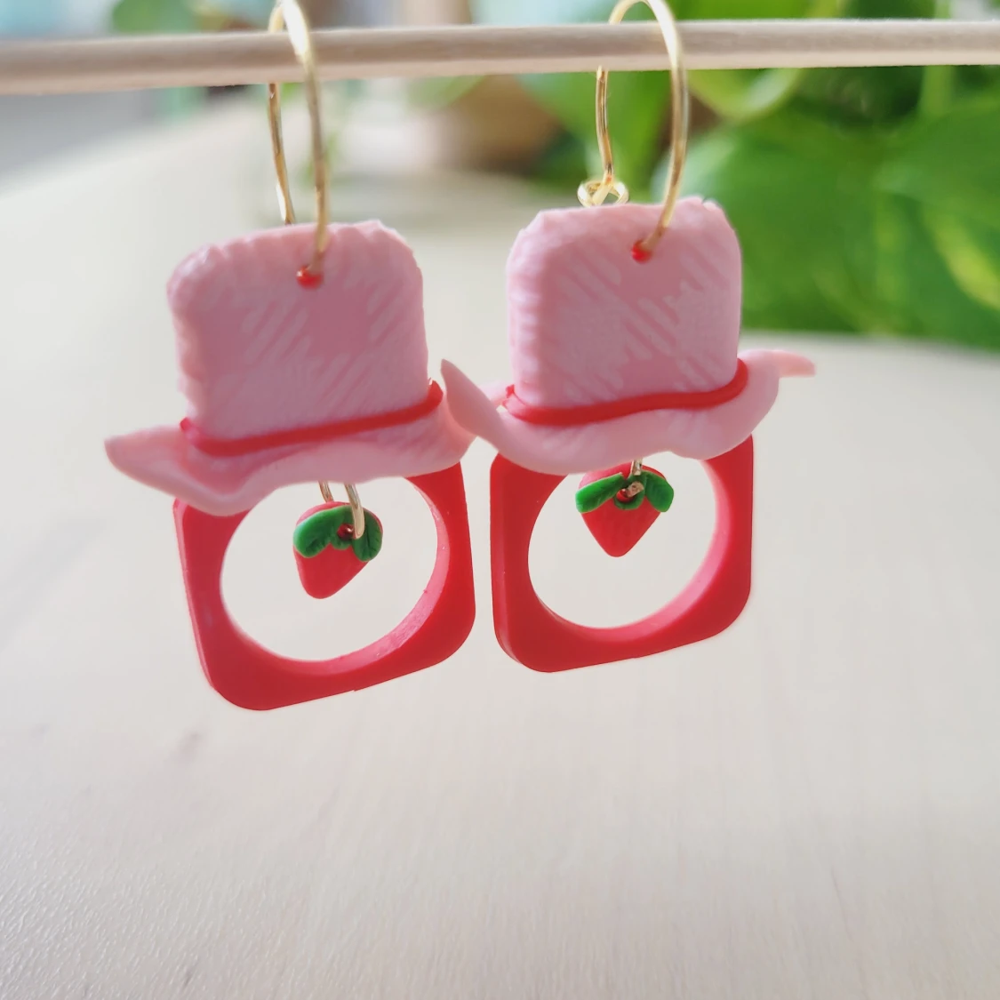 Handgjord, polymerlera örhängen  - 91