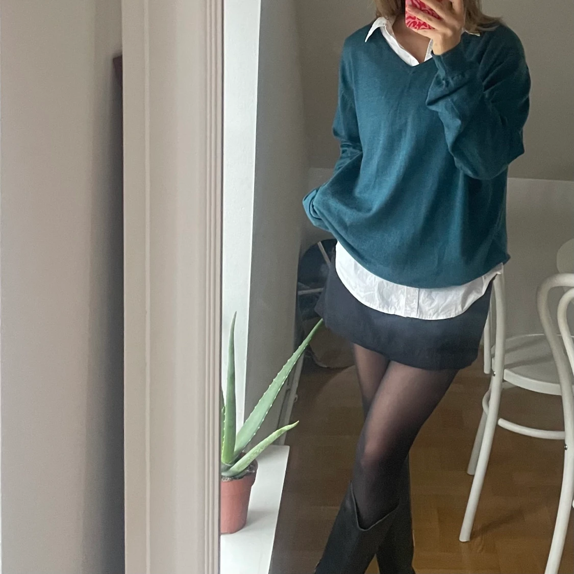 Mysig Oversize Tröja i Turkos / Blå - 90