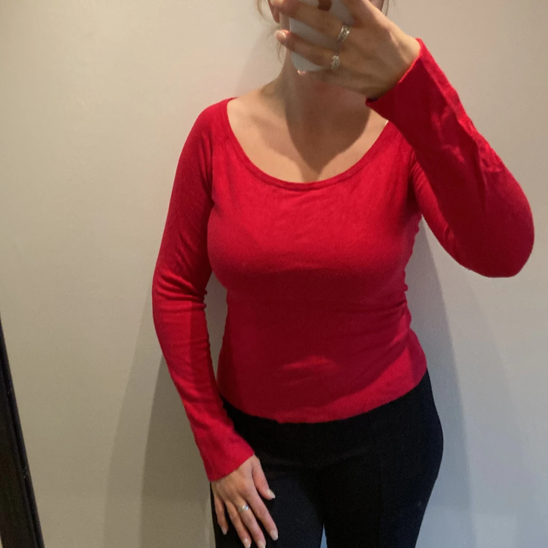 Julröd mysig tröja - 90