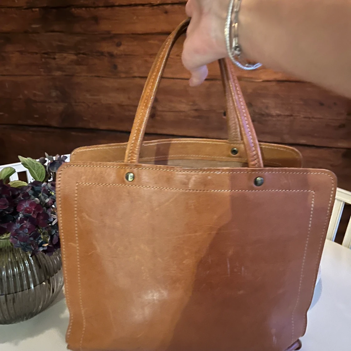 Tärnsjö garveri skinnväska retro  - 90