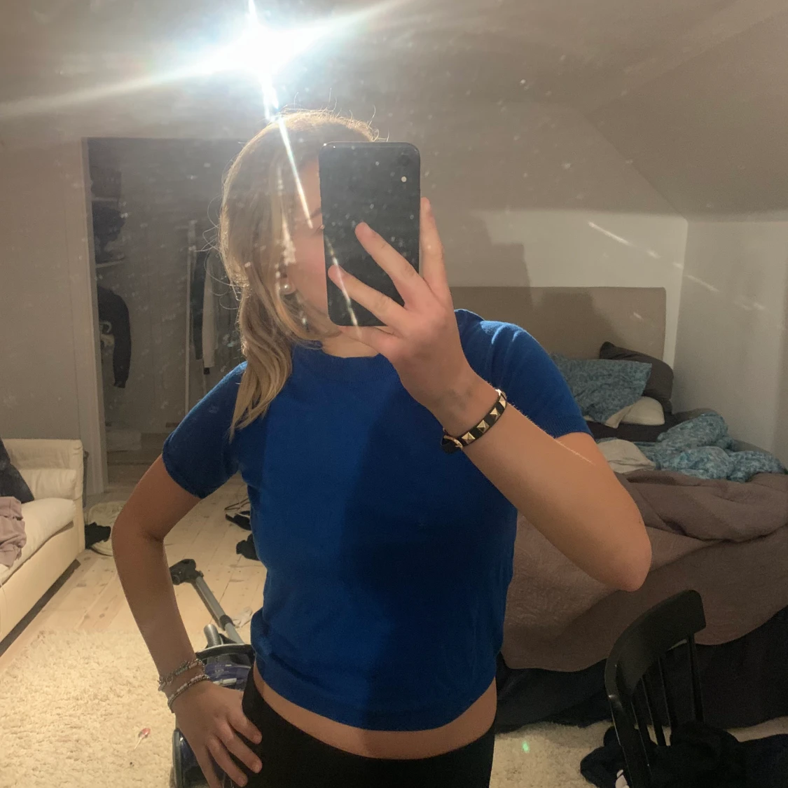 Stickad t-shirt  - 90