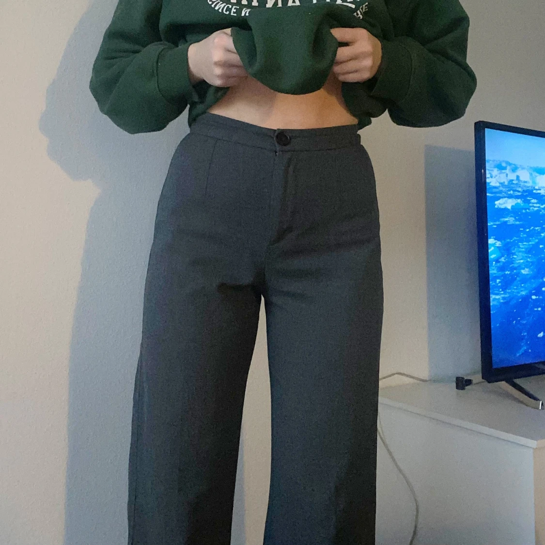 Grå kostymbyxor - 90