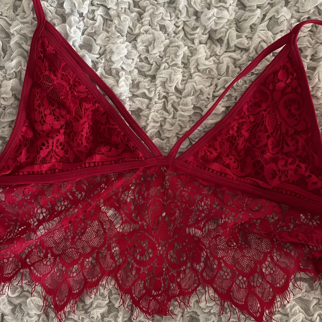 Röd spets topp - 90