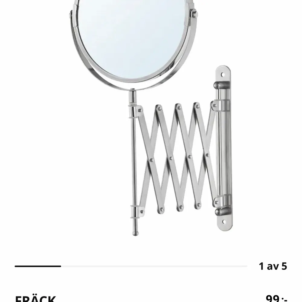 Här har vi en fin spegel. Säljer pga köpte 2 st om omedvetet. Kommer ej till användning. Den är helt o använd samt har ej repor. Ord pris 99kr. Övrigt.
