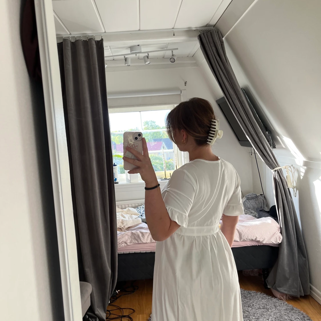 Lång vit klänning - 90