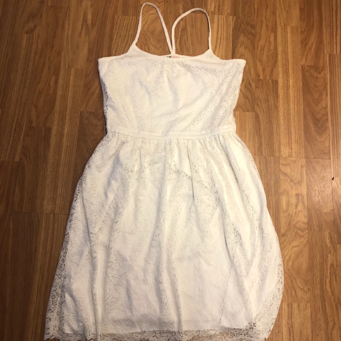 Vit spets klänning - 90