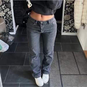 Säljer mina hyfsat nya jeans från Zara då de inte kommer till användning. Använda några få gånger så inga tecken på slitage! Mellanhöga i midjan och ganska långa (Första bilden lånad)