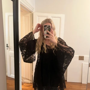 Chelsea girl lace 70’s style dress  - Chelsea Girl dress from River Island in black lace with A line hem and 70’s style bell sleeves. Comes with black slip dress to wear underneath. EU size 36. 