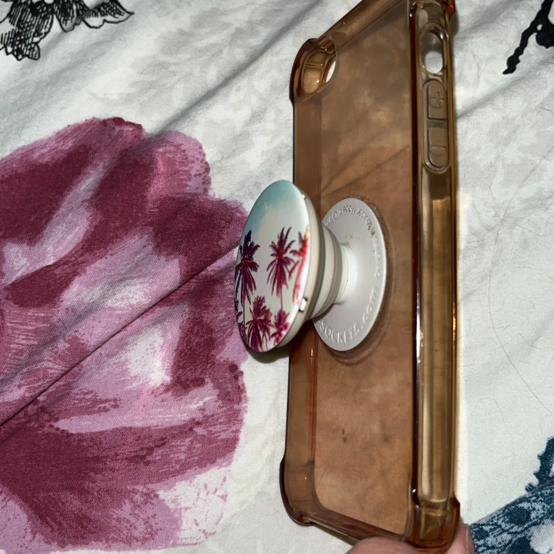 Skal till iPhone SE rosa transparent med popit - 91