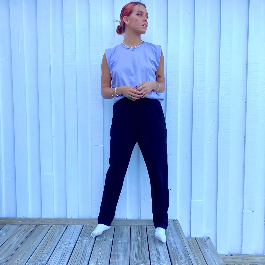 Lila linne/T-shirt  - 90