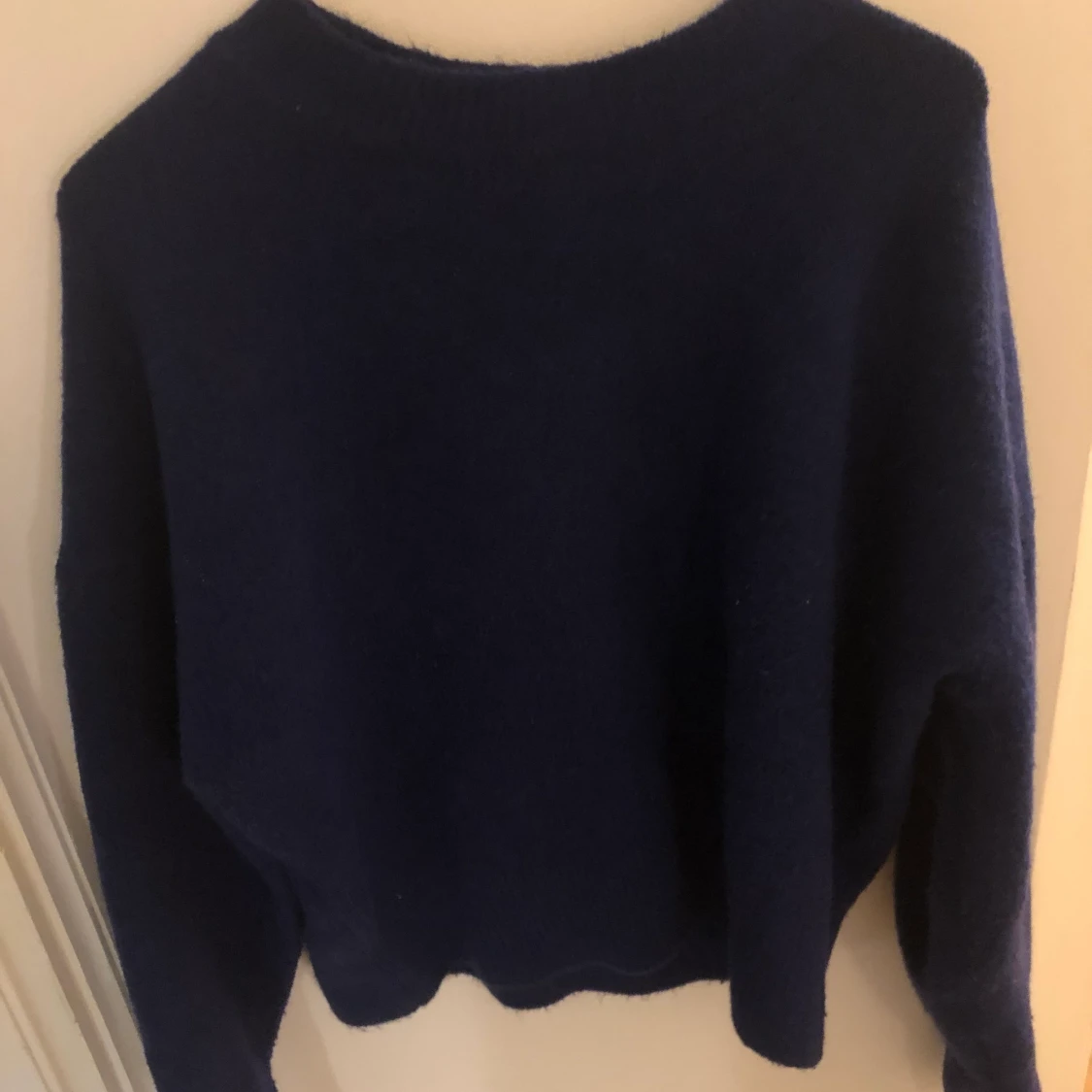 Blå Stickat tröja  - 90