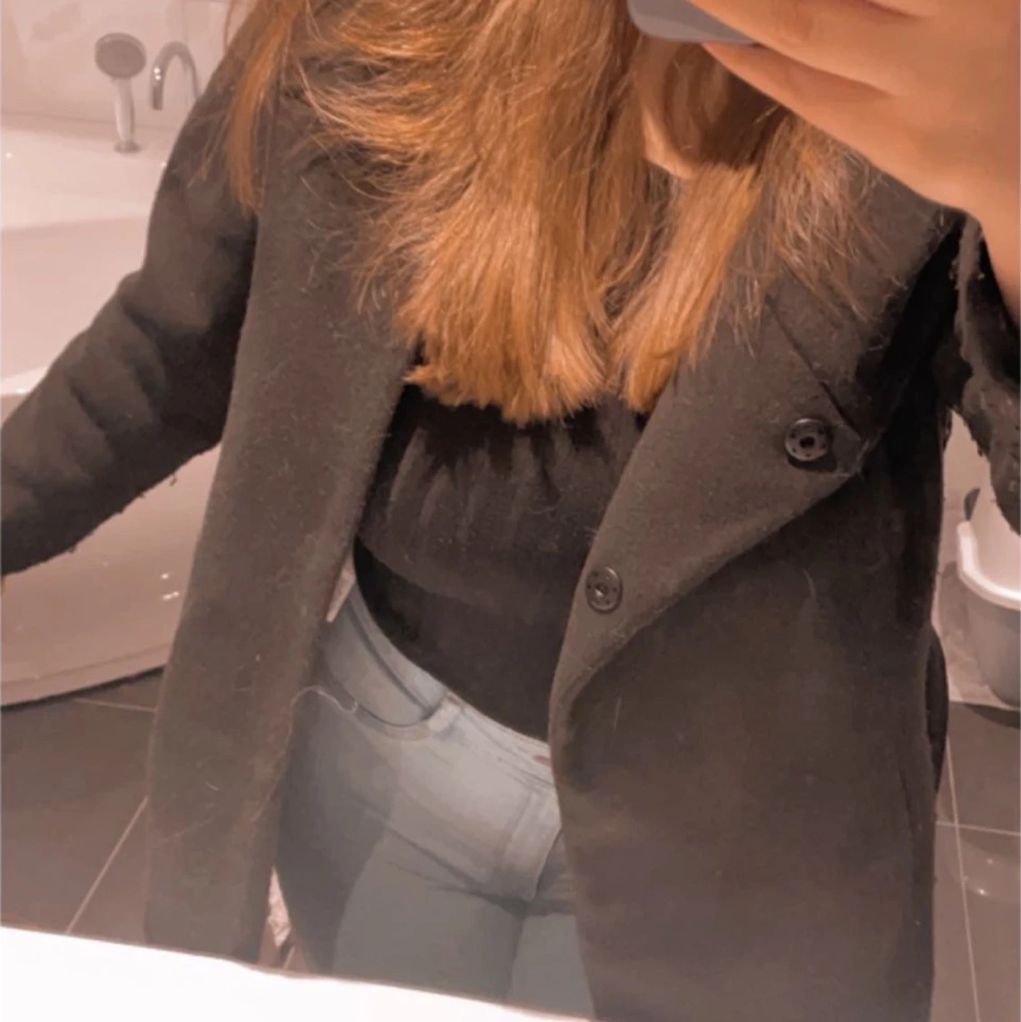 Svart Kappa/vinterkappa - 90